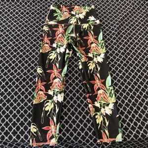 Emily Hsu Designs Floral High Waisted Dance Yoga Long Legging Sz Medium L14